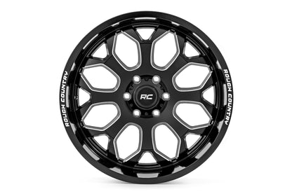 Rough Country 96 Series Wheel | One-Piece | Gloss Black | 20x10 | 6x5.5 | -19mm