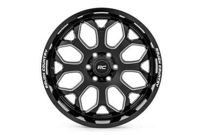 Rough Country 96 Series Wheel | One-Piece | Gloss Black | 20x10 | 6x135 | -19mm