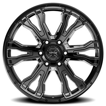 Torque Prime | Gloss Black w/Milled Accent | 20x9 | 6x5.5 | -12mm