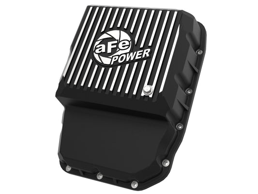 aFe POWER Pro Series Transmission Pan Black w/ Machined Fins