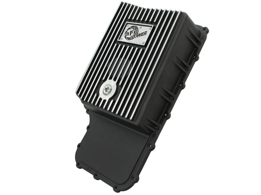 aFe POWER Pro Series Transmission Pan Black w/ Machined Fins