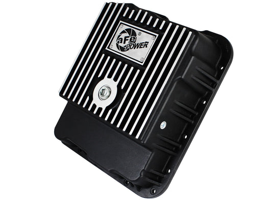 aFe POWER Pro Series Transmission Pan Black w/ Machined Fins