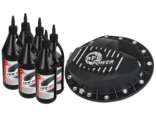 aFe POWER Pro Series Rear Differential Cover Black w/ Gear Oil