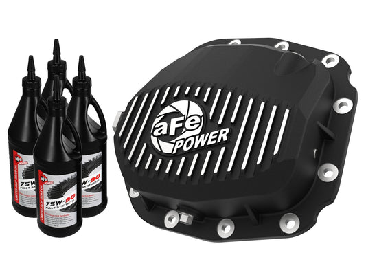 Pro Series Rear Differential Cover Black w/ Machined Fins & Gear Oil