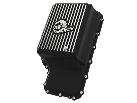 aFe POWER Pro Series Transmission Pan Black w/ Machined Fins