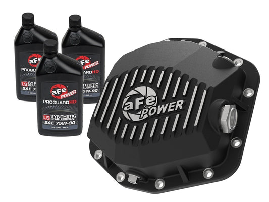 Pro Series Rear Differential Cover Black w/ Machined Fins & Gear Oil